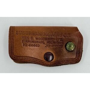 Suburban Motors Oldsmobile Birmingham, MI Brown Advertising Leather Keychain 50s